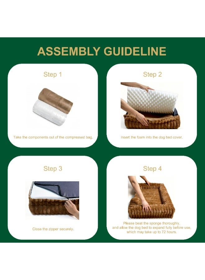 Pet Bed - Orthopedic Dog Beds for Small Dogs - Washable Small Dog Cat Bed with Premium Soft Corduroy Fleece, Comfort Pet Couch Sofa with Washable Removable Cover, Pets Bed with Nonskid Bottom, Brown, 60cm - Image 4